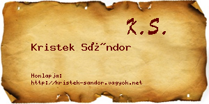 Kristek Sándor névjegykártya