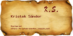 Kristek Sándor névjegykártya