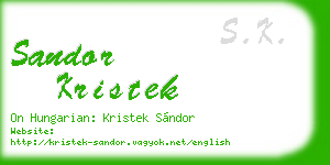 sandor kristek business card